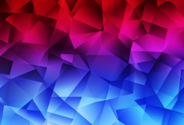 Açık mavi, kırmızı vektör düşük polimerli doku. Çokgen soyut çizim ve gradyan. İş tasarımınız için yepyeni bir tarz.