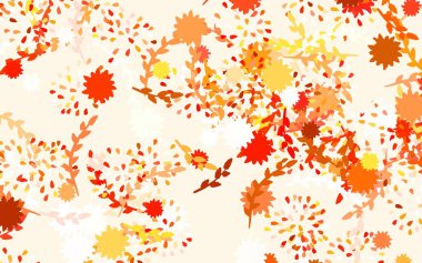 Açık Turuncu vektör karalama deseni ile çiçekler soyut çizim ve karalama tarzı çiçekler. İşiniz için yepyeni bir tasarım..