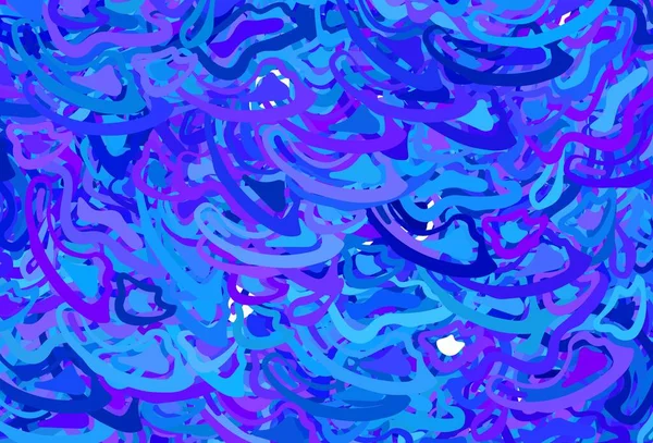 Hellrosa Blauer Vektorhintergrund Mit Geschwungenen Linien Eine Umlaufende Abstrakte Illustration — Stockvektor