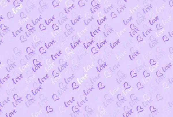 Светло Фиолетовый Вектор Искушает Задумчивыми Сердцами Иллюстрация Изображением Градиентных Сердец — стоковый вектор