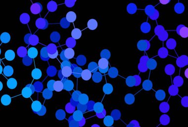 Koyu Pembe, Mavi vektör arkaplan ve yapay zeka verileri. Yapay zekanın bağlantı ve noktalarıyla soyut illüstrasyon. Siber yeniliklerin tasviri için tasarım.