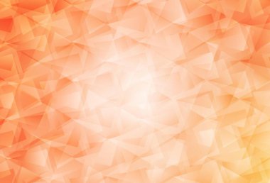 Açık Turuncu Vektör Çokgen arkaplanı. Üçgenli parlak renkli çizimler. Dizaynınız için üçgen desen.
