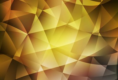 Koyu yeşil, sarı vektör üçgen mozaik zemin. Origami stilinde gradyan ile yaratıcı geometrik illüstrasyon. Broşürünüz için yepyeni bir tasarım..