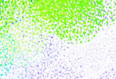 Açık pembe, küreli yeşil vektör deseni. Renkli su damlaları olan modern soyut çizimler. Marka kitabınız için yeni şablon.