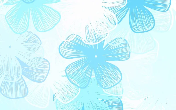 Lichtroze Blauwe Vector Elegante Achtergrond Met Bloemen Bloemen Natuurlijke Stijl — Stockvector