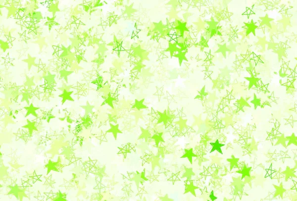 Sfondo Vettoriale Verde Chiaro Con Stelle Colorate Moderna Illustrazione Geometrica — Vettoriale Stock