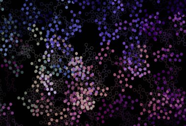 Koyu pembe, yapay zeka kavramına sahip yeşil vektör dokusu. Parlak renkli bir illüstrasyon ve yapay zekanın gerçek yapısı. Zeka ve yenilik reklamları için şablon.