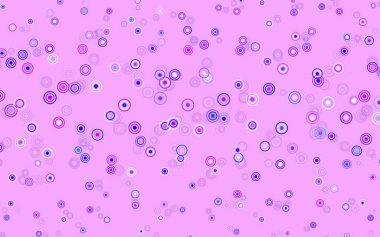 Açık pembe, köpüklü mavi vektör arkaplan. Soyut arka planda bulanık kabarcıklar ve renkli gradyan. Duvar kağıtlarının dokusu için desen.