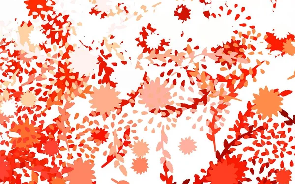 Jasnoczerwony Wektor Abstrakcyjny Design Kwiatami Różami Szkicowe Kwiaty Doodle Białym — Wektor stockowy