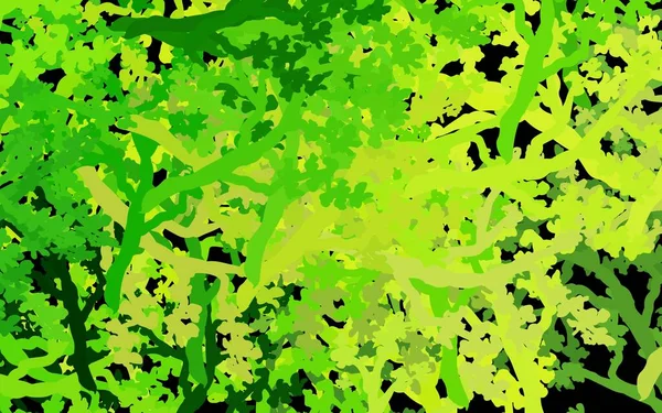 Vert Foncé Vecteur Jaune Illustration Naturelle Avec Des Arbres Des — Image vectorielle