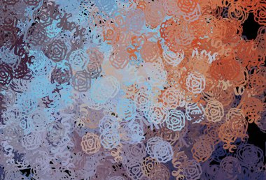 Açık mavi, kaotik şekilli kırmızı vektör şablonu. Rastgele şekillerle soyut tarzda dekoratif tasarım. Duvar kağıtları için zarif tasarım.