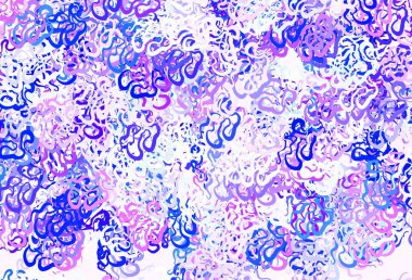 Açık pembe, kaotik şekilli mavi vektör şablonu. Rastgele şekillerle soyut tarzda dekoratif tasarım. İşiniz için en iyi akıllı tasarım.