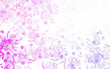 Açık Mor, çiçekli pembe vektör karalama arkaplanı ve çiçekli yeni renkli illüstrasyon. İşiniz için yepyeni bir tasarım..