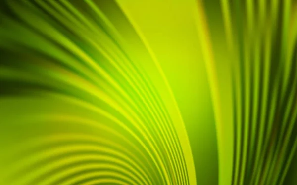 Světle Zelená Žlutá Vektorová Textura Ohnutými Čarami Zářící Ilustrace Která — Stockový vektor