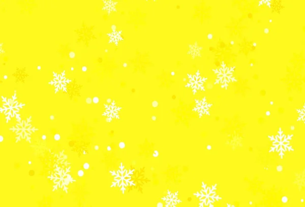 Yılbaşı Kar Taneleriyle Açık Sarı Vektör Deseni Karlı Xmas Tarzında — Stok Vektör