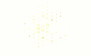 Küreli hafif turuncu vektör deseni. Parlak renkli soyut çemberlerin olduğu bir resim. Güzel web siteleri için desen.