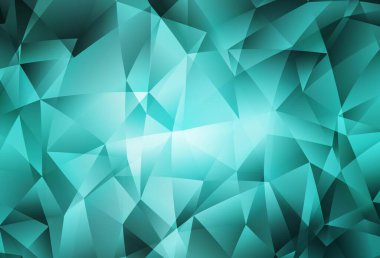 Açık Yeşil Vektör Çokgen arkaplanı. Üçgenli renkli soyut çizimler. Broşürünüz için yepyeni bir tasarım..