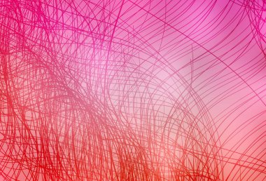 Bükülmüş çizgileri olan açık pembe vektör arkaplanı. Yaratıcı illüstrasyon, yarım tonlu ve eğimli. İş tasarımınız için şablon.