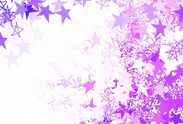 Texture Vectorielle Violet Clair Avec Belles Étoiles Illustration Abstraite Géométrique — Image vectorielle