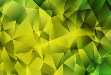 Açık yeşil, sarı vektör üçgen arkaplan. Çokgen şekilli bir örnek. İşiniz için yepyeni bir tasarım..