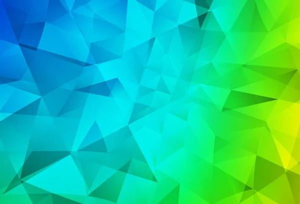 Bleu Clair Vecteur Vert Brillant Fond Triangulaire Illustration Colorée Dans — Image vectorielle