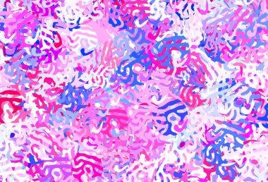 Memphis şekilli açık pembe vektör arkaplan. Soyut tarzda rengarenk gradyan şekilleri olan bir resim. Duvar kağıtları için zarif tasarım.