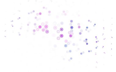 Açık pembe, daire şekilli mavi vektör düzeni. Bulanık dekoratif tasarım baloncuklu soyut tarzda. Reklamlar, broşürler için desen.