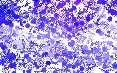 Açık mavi vektör desenli, çiçekli, güllü. Renkli, soyut karalama çiçekleri olan bir resim. İşiniz için en iyi tasarım..