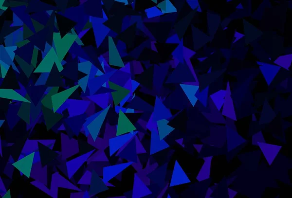 Bleu Foncé Fond Vectoriel Vert Avec Des Lignes Des Triangles — Image vectorielle
