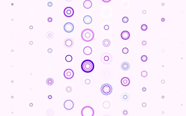 Світло Фіолетовий Векторний Шаблон Колами Абстрактна Ілюстрація Кольоровими Бульбашками Стилі — стоковий вектор