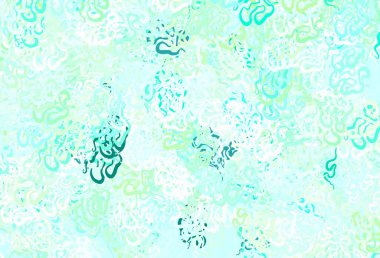 Açık mavi, soyut şekilli yeşil vektör dokusu. Rastgele şekillerle soyut tarzda dekoratif tasarım. Bir cep telefonu için arka plan.