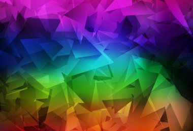 Karanlık Çokrenkli vektör üçgeni mozaik arka plan. Çokgen soyut çizim ve gradyan. İş tasarımınız için yepyeni bir tarz.