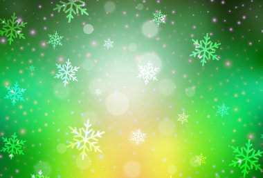 Açık yeşil, sarı vektör arkaplan tatil tarzında. Noel tarzında renkli bir tasarım ve eğilim. Okul ve dil bilgisi siteleri için desen.