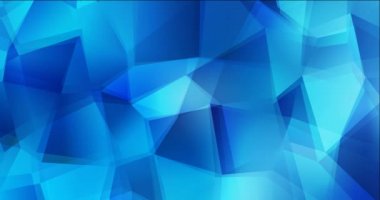 4K poligonal şekilli açık mavi video döngüsü. Hareket tarzında soyut holografik konsept. Mobil uygulamalar için şarjör. 4096 x 2160, 30 fps. Kod Fotoğrafı JPEG.