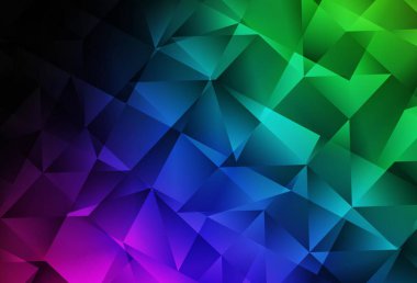 Karanlık Çokrenkli vektör üçgeni mozaik arka plan. Üçgenli parlak renkli çizimler. Marka kitabınız için yeni şablon.