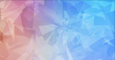 4K döngü açık mavi, kırmızı çokgen soyut animasyon.