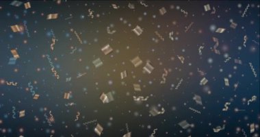 4K koyu mavi, sarı video görüntüleri Yeni Yıl tarzında.