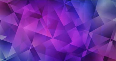 4K koyu pembe, mavi çokgen soyut animasyon.