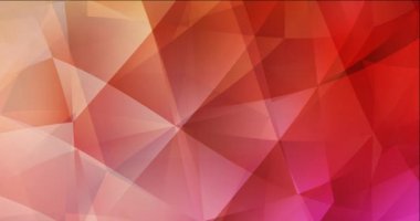 4K döngü açık kırmızı, sarı çokgen soyut görüntü.