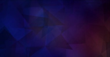 4K koyu mavi, kırmızı çokgen soyut görüntü döngüsü.