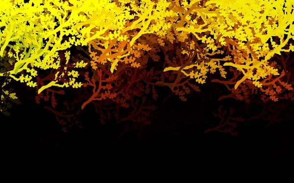 Vermelho Escuro Vetor Amarelo Elegante Papel Parede Com Árvores Galhos — Vetor de Stock
