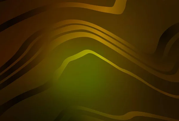 Σκούρο Πράσινο Κίτρινο Διανυσματικό Φόντο Ρυτίδες Ολοκαίνουργιο Πολύχρωμο Εικονογράφηση Καμπύλο — Διανυσματικό Αρχείο