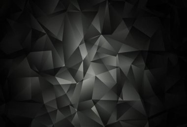 Koyu gri vektör soyut mozaik arka plan. Çokgen tarzda tamamen yeni bir renk çizimi. İşiniz için en iyi üçgen tasarım.