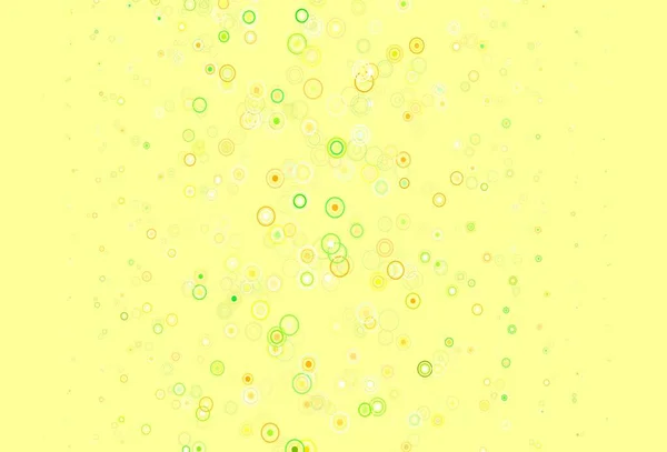 薄い緑 球と黄色のベクトルパターン 泡と抽象的なスタイルでぼやけた装飾的なデザイン ポスター ウェブサイトのバナーのデザイン — ストックベクタ
