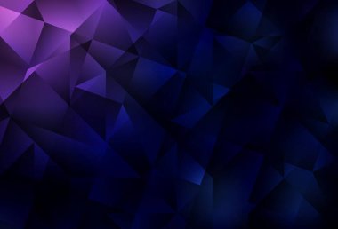 Koyu mor, pembe vektör üçgen mozaik arka plan. Origami stilinde gradyan ile yaratıcı geometrik illüstrasyon. Marka kitabınız için yeni şablon.