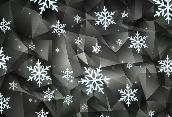 Textura Vetorial Cinza Claro Com Flocos Neve Coloridos Estrelas Glitter —  Vetores de Stock