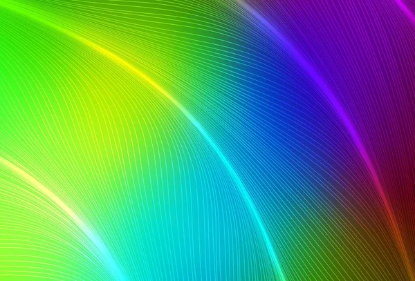Layout Vettoriale Multicolore Scuro Con Linee Curve Illustrazione Astratta Glitter — Vettoriale Stock