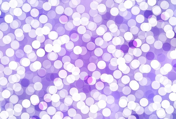 Світло Фіолетова Векторна Текстура Дисками Блискуча Абстрактна Ілюстрація Розмитими Краплями — стоковий вектор