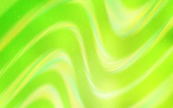 Світло Зелений Жовтий Векторний Макет Космічними Зірками Яскравіша Абстрактна Ілюстрація — стоковий вектор