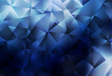 Koyu mavi vektör düşük polimerli doku. Üçgenli renkli soyut çizimler. Arkaplanlarınız için desenli desen.